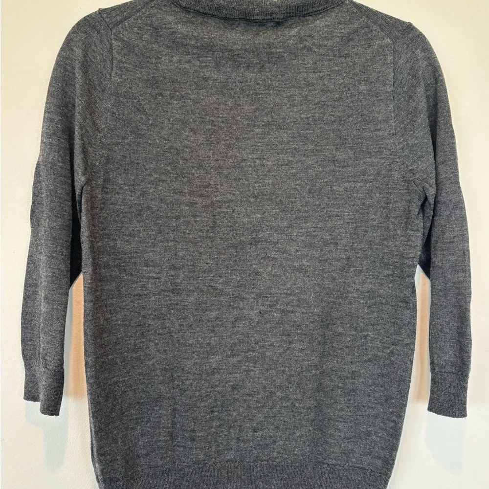 J. Crew Charcoal Merino Wool Gray Crewneck Sweater 140